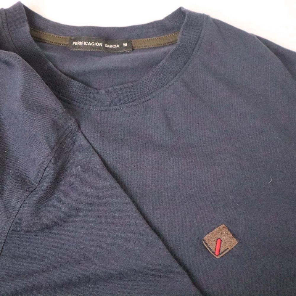 Purificación García Navy Crewneck‎ T-Shirt – Men's M Luxury Cotton Shirt - Picture 5 of 7